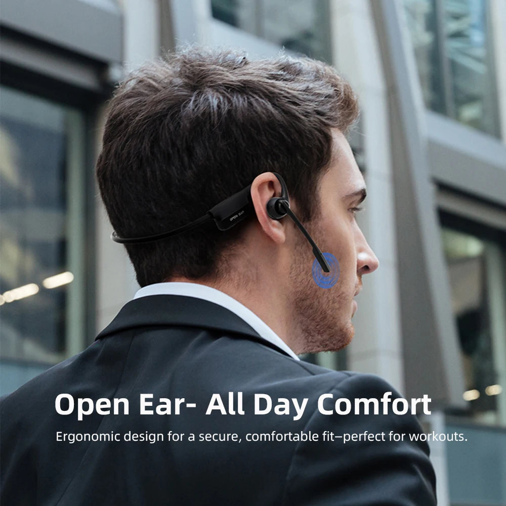 Open Ear Headphones Mic Bluetooth Headset Microphone Headphone Noise