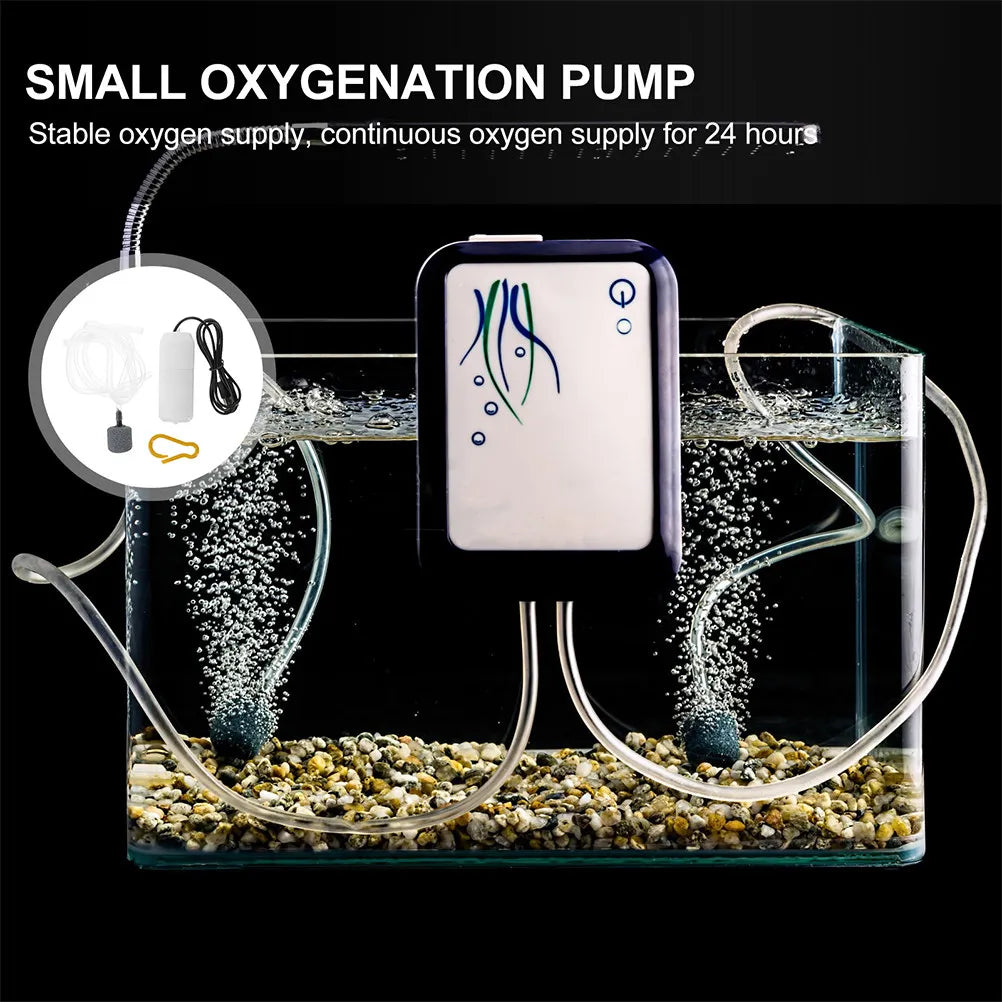 2 Sets Aquarium Oxygen Usb Air Pump Small Fish Tank Aerator