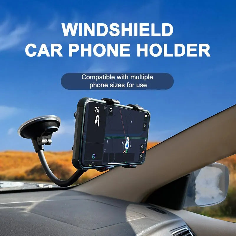 Universal 360° Car Phone Holder – Dashboard & Windshield Mount