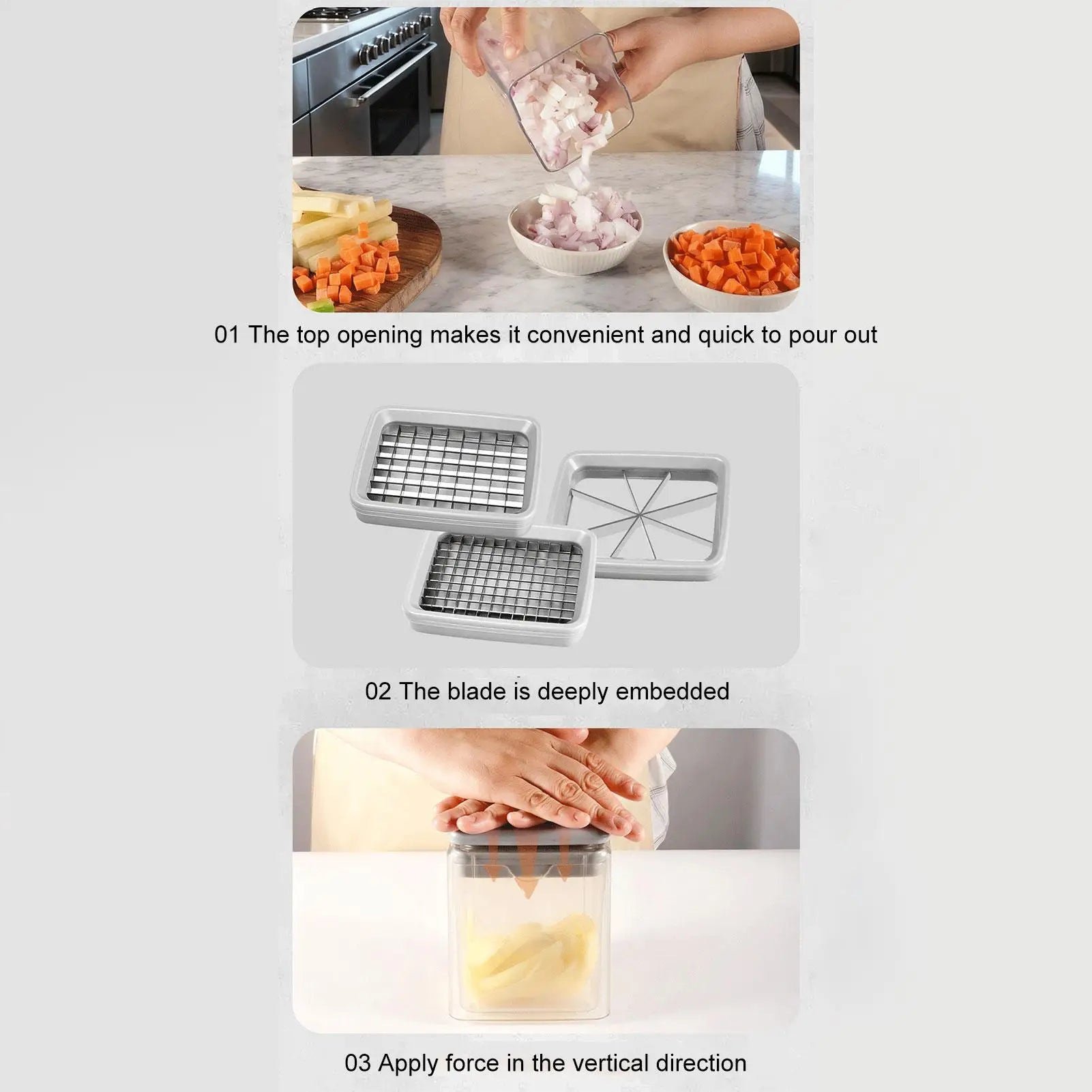 Vegetable Chopper 4-in-1 Manual Multifunctional Cutter with Container Chopper Vegetable Cutter for Ginger Onion Carrot Tomato Zpaxo
