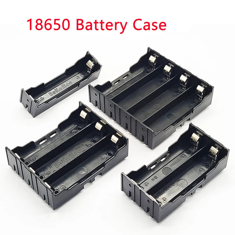 DIY ABS 18650 Battery Case 1 2 3 4 Slot 18650 Battery Holder 18650 Battery Storage Box 1X 2X 3X 4X Batteries Container Hard Pin Zpaxo