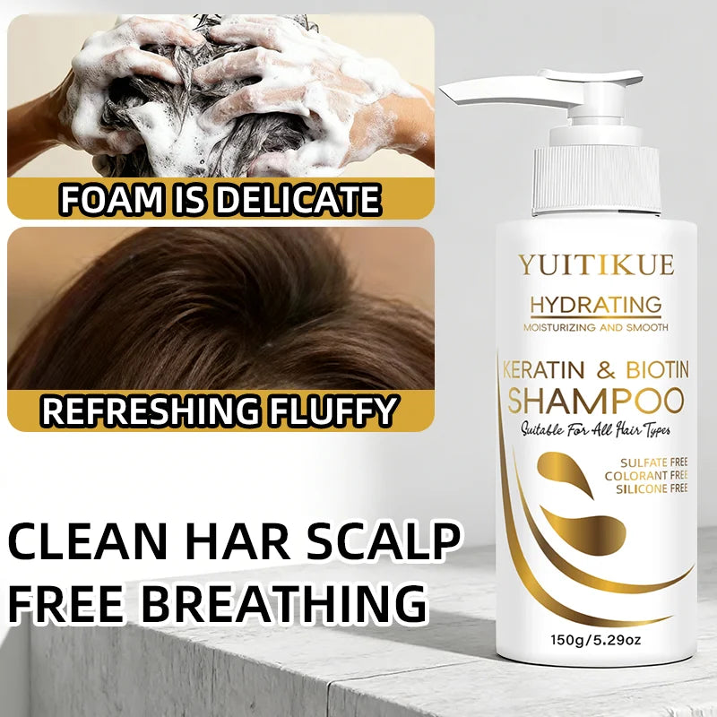 YUITIKUE Keratin & Biotin Shampoo – Smooth, Glossy Hair Keratin Biotin Shampoo Zpaxo