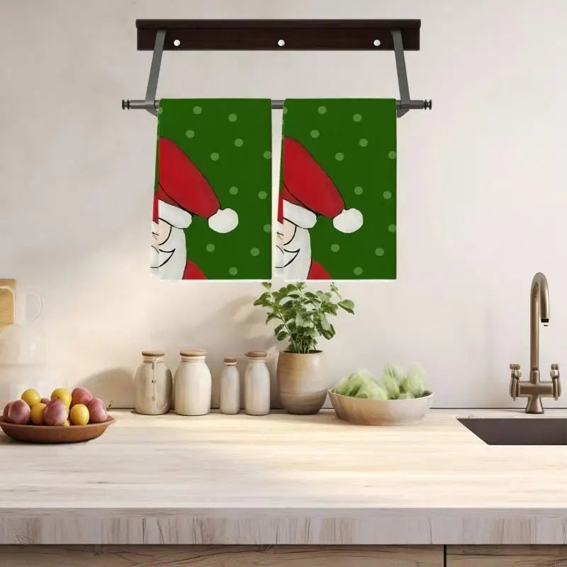Holiday Decorative Kitchen Towels Quick Drying Microfiber Christmas