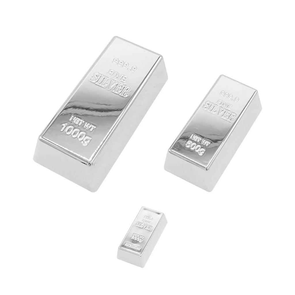 Fake Silver Bullion Realistic Silver Bar Simulated Silver Brick for Funny Gifts Halloween Party Favor Home Decor Holiday Zpaxo