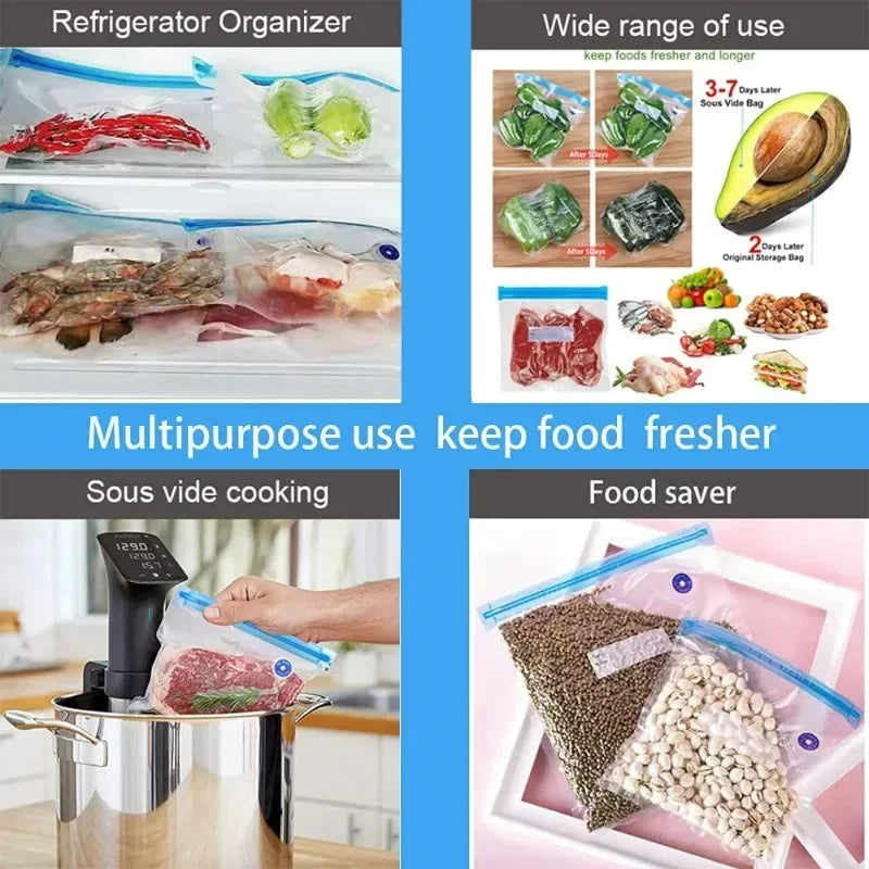 Vacuum Sealer Bags Food 3 Reusable Sous Vide Freshness Bagfood