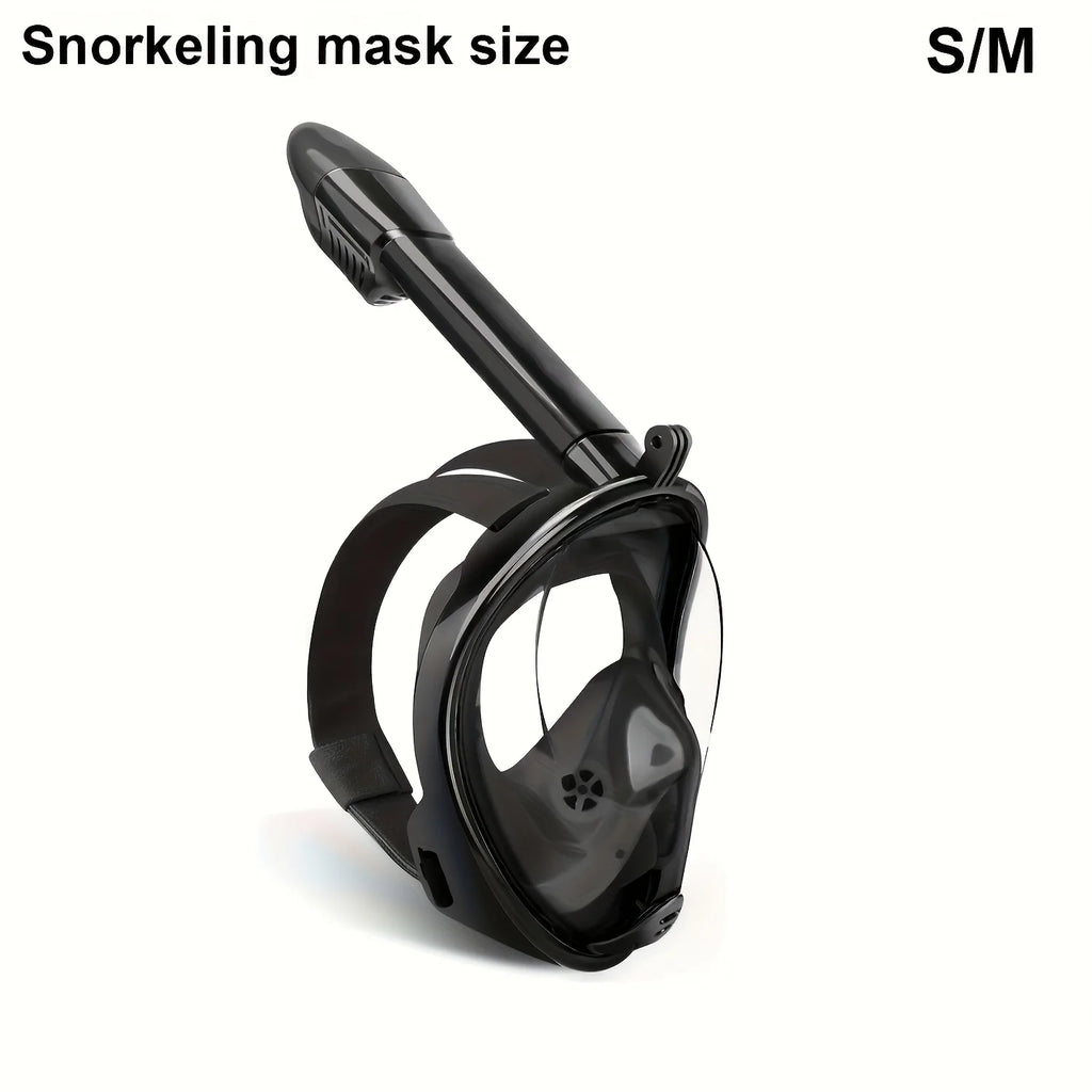 Full Face Snorkel Mask , Dry Top Anti Fog Design, Warm-Weather Swim Practice Snorkeling Activities, One Piece Adult Snorkel Zpaxo