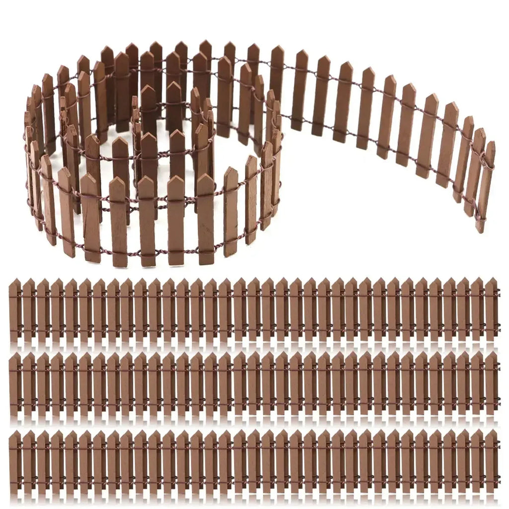 Miniature Fairy Garden Fence 90 x 5cm Mini Wooden Fence DIY Fairy Garden Accessories Wood Barrier Dollhouse Home Craft Decor Zpaxo