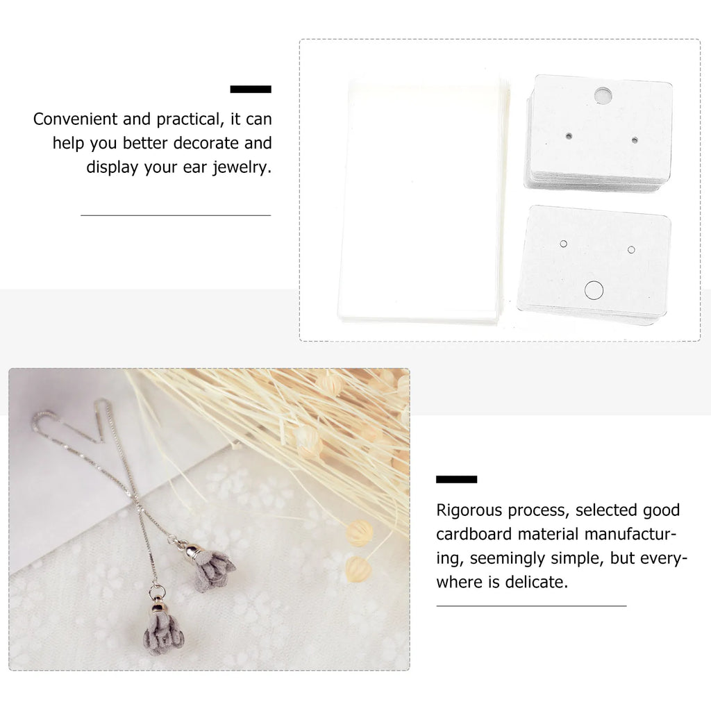 Jewelry Display Cards Earrings Thick Cardboard Rectangle Holders Opp
