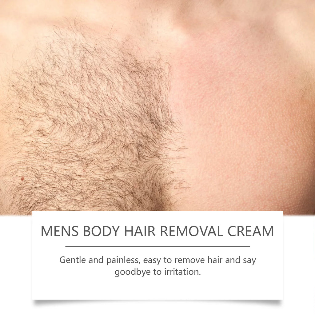 Men's Hair Removal Cream with Scraper Gently Painless Soothing Fast Acting Depilatory for Body Chest Back Legs Underarms Zpaxo