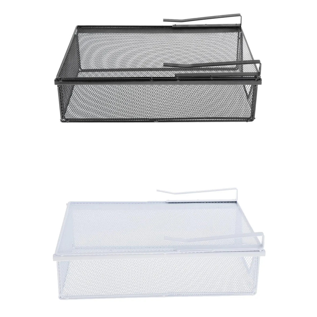 Hanging Pullout Drawer Basket Iron Decoration Space Saving Portable Closet Holder for Pantry Dining Room Under Desk Home Kitchen Zpaxo