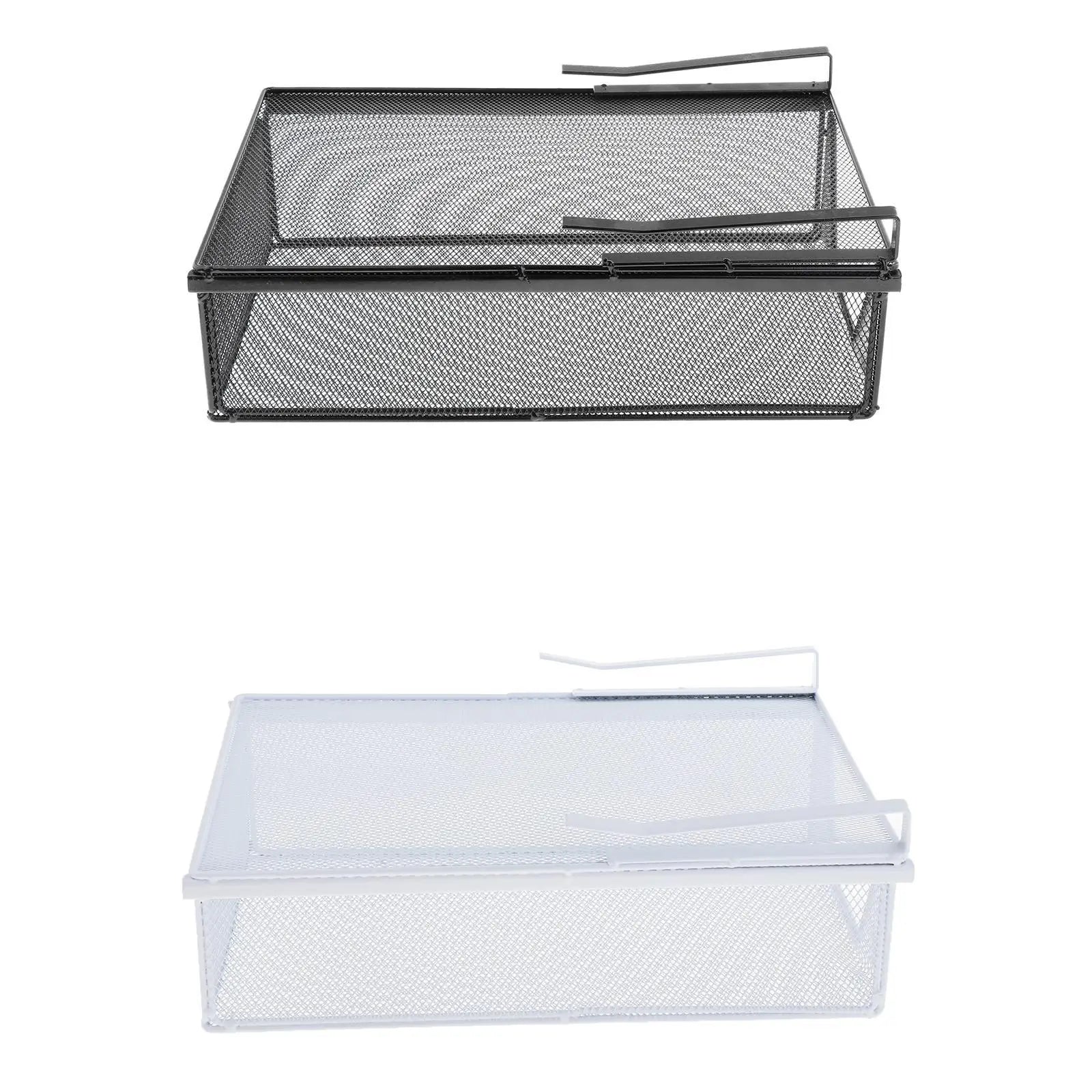 Hanging Pullout Drawer Basket Iron Decoration Space Saving Portable Closet Holder for Pantry Dining Room Under Desk Home Kitchen Zpaxo