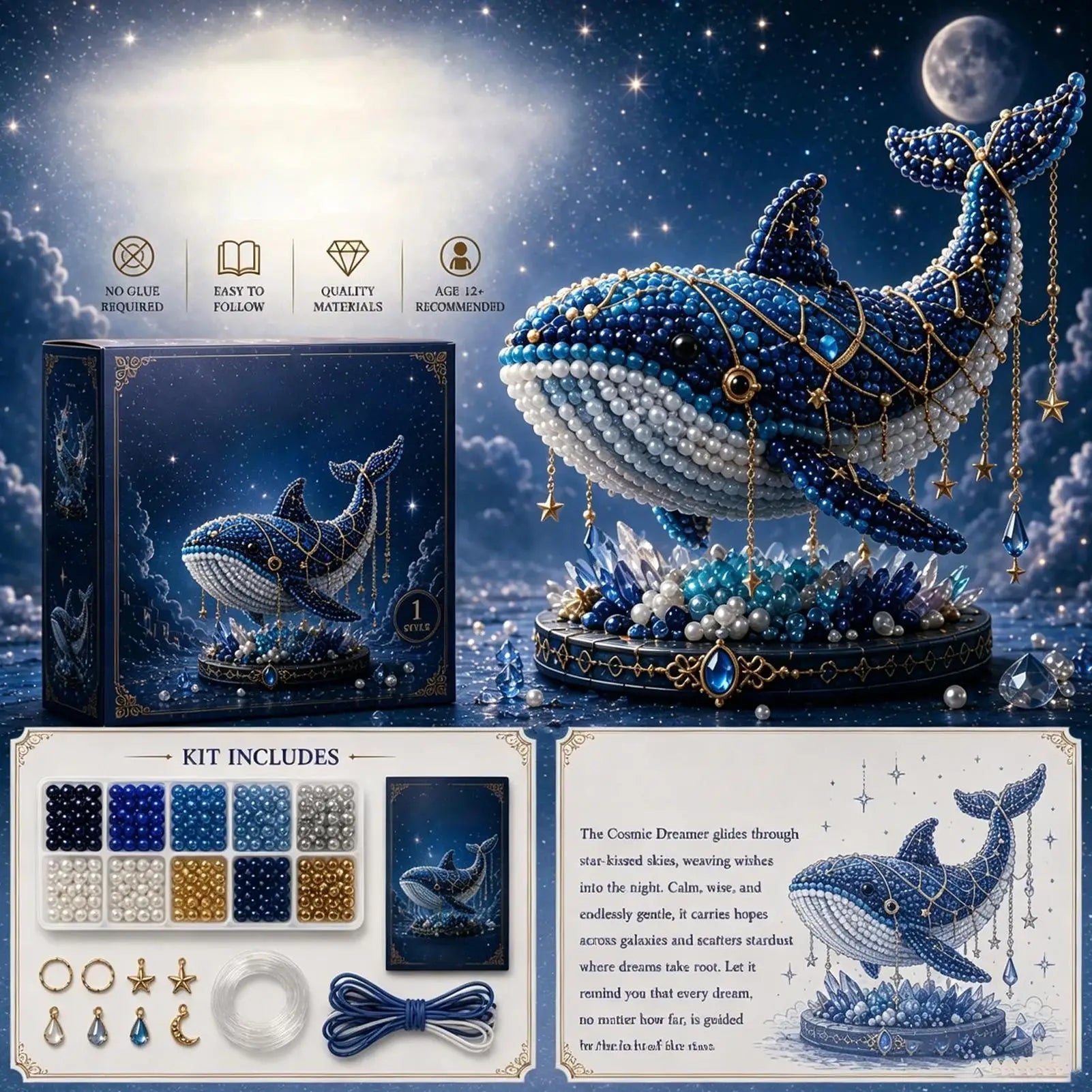 3D Beaded Animal Craft Educational Instruction Beading Embroidery Art
