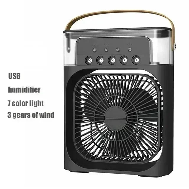 Desk Fan Night Light Rechargeable Portable Electric Desktop 5 Holes