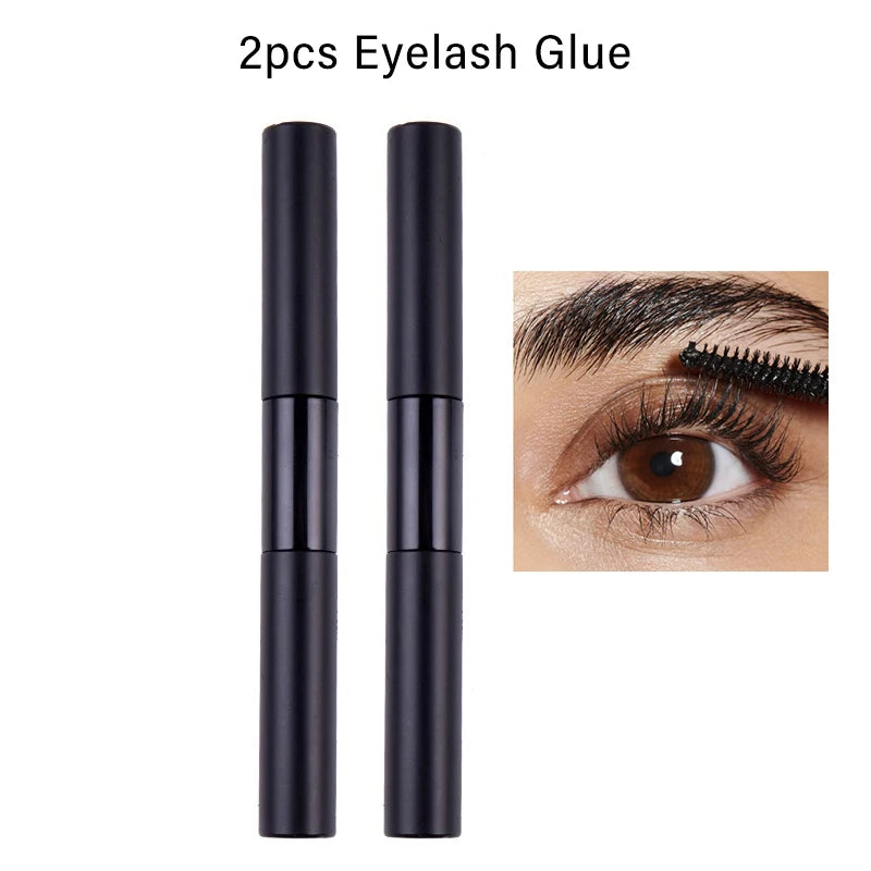 Lash Bond and Seal 10ml for Lash Clusters Super Strong Hold Eyelash Glue Long-Lasting Non-Irritating Eyelash Extension Cosmetics Zpaxo 04-2pcs