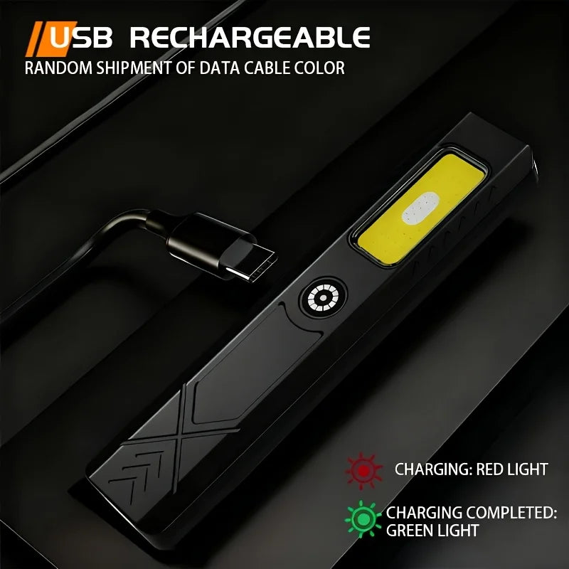 600LM Mini COB LED Flashlight – Rechargeable, Pen Clip & Magnet Rechargeable Flashlight Zpaxo