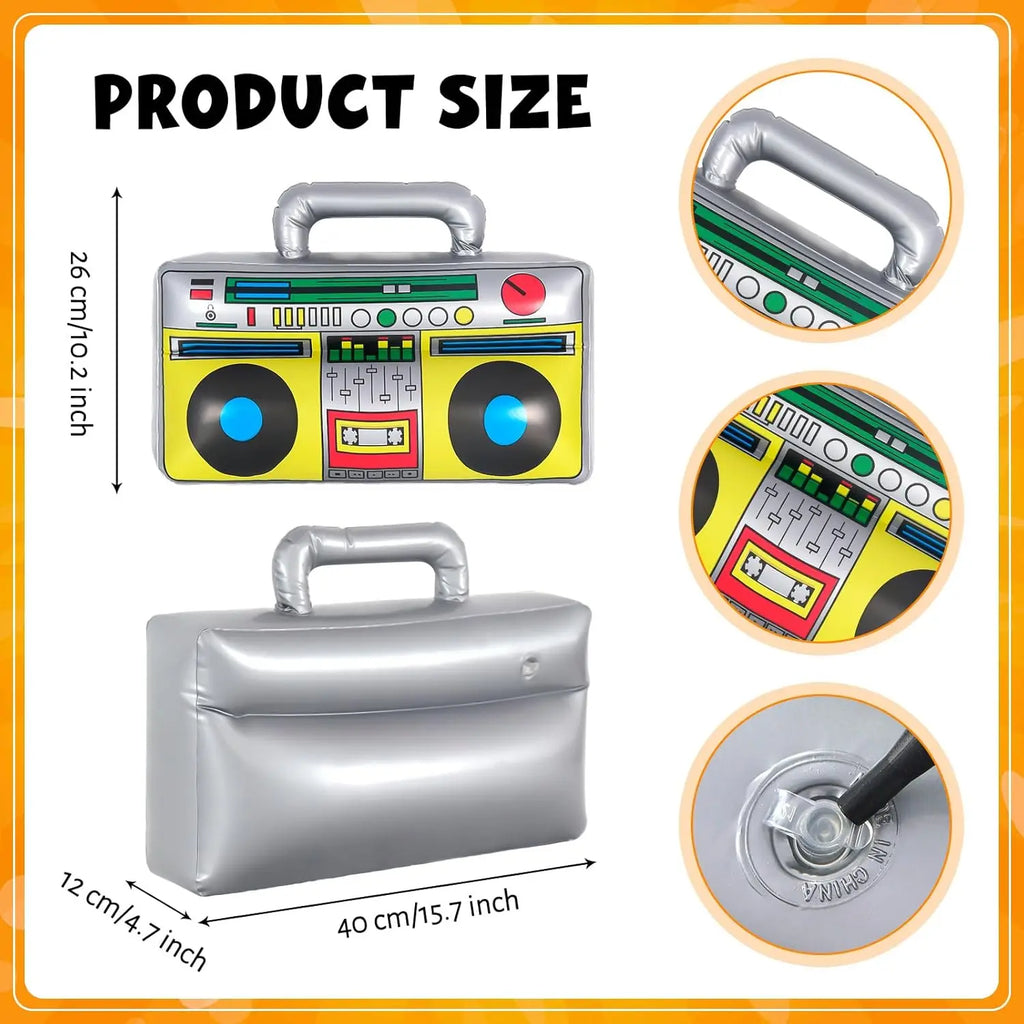 Inflatable Phone Radio Microphone 80s 90s Party Decorations Hip-hop