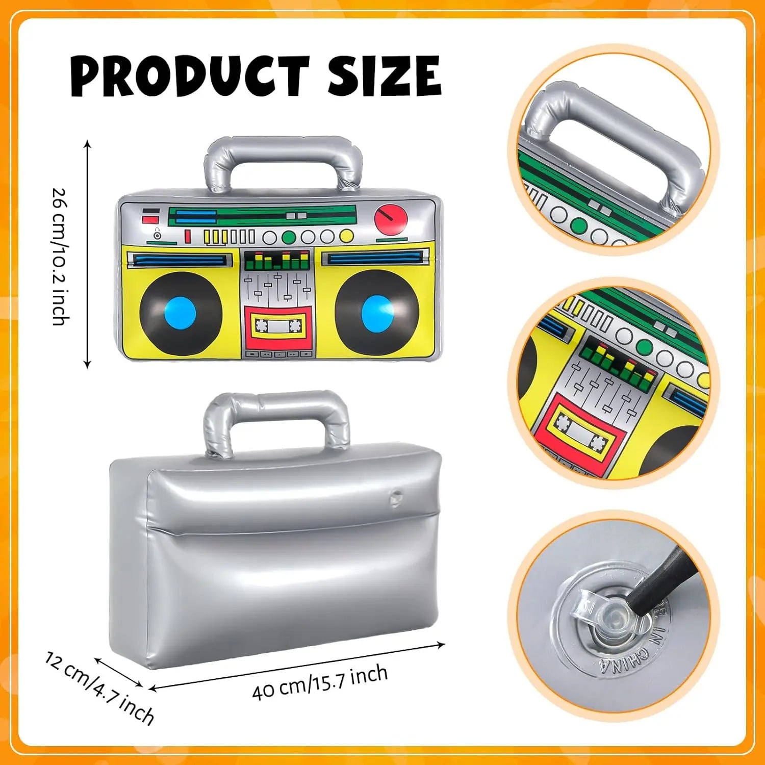 Inflatable Phone Radio Microphone 80s 90s Party Decorations Hip-hop