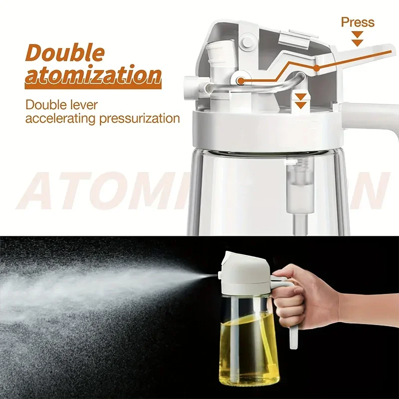 Multi-functional Kitchen Oil Bottle Spray Oil Pouring Two-in-one Food-grade Material Is Not Easy To Damage 500ML Large Capacity Zpaxo