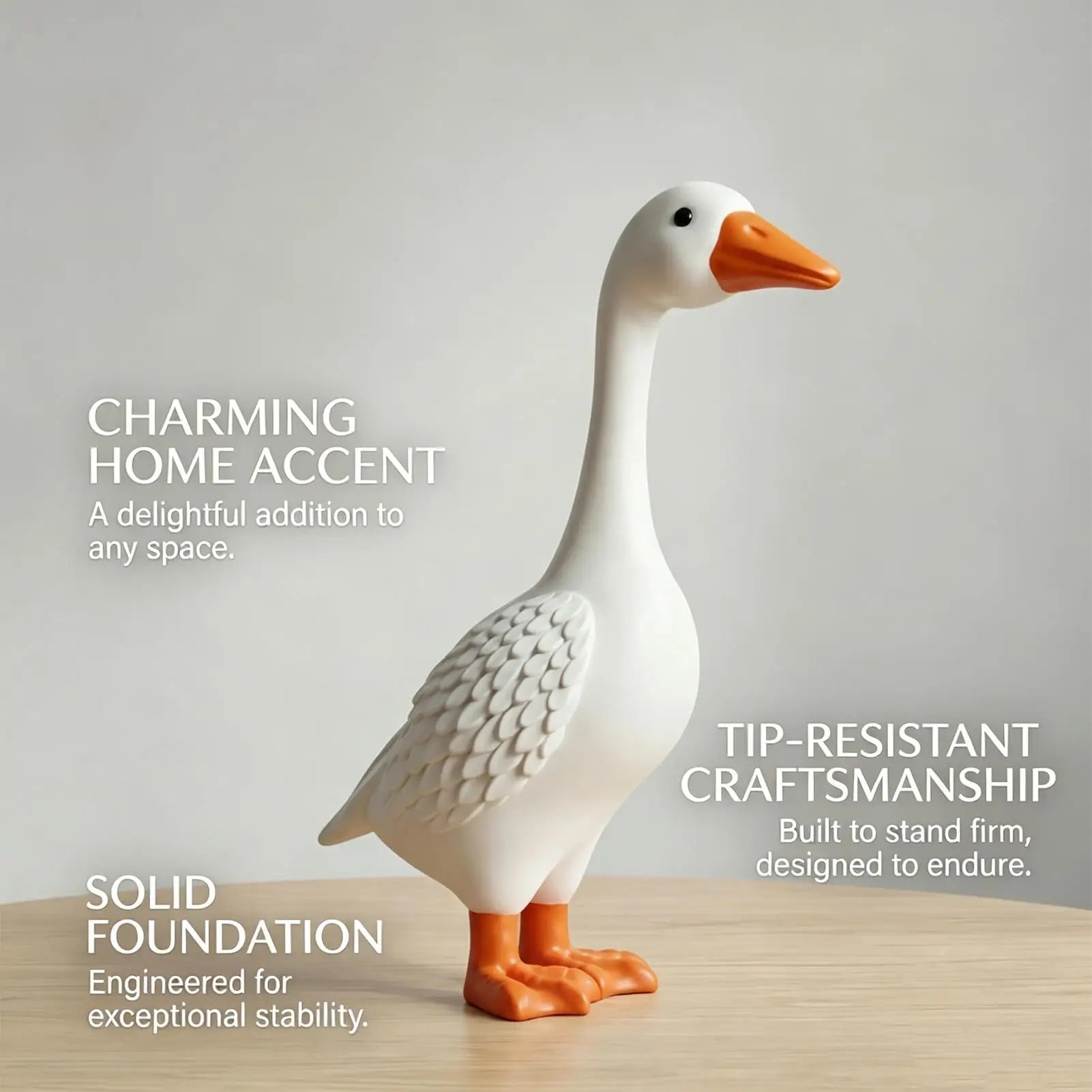 Large Realistic Goose Statue Resin All-weather Cement Texture Lawn