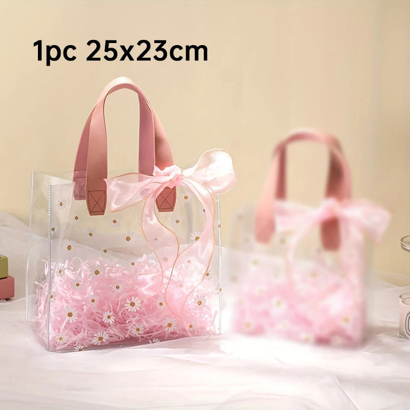 Daisy Tote Gift Bag – Foldable PVC Candy & Jewelry Bag