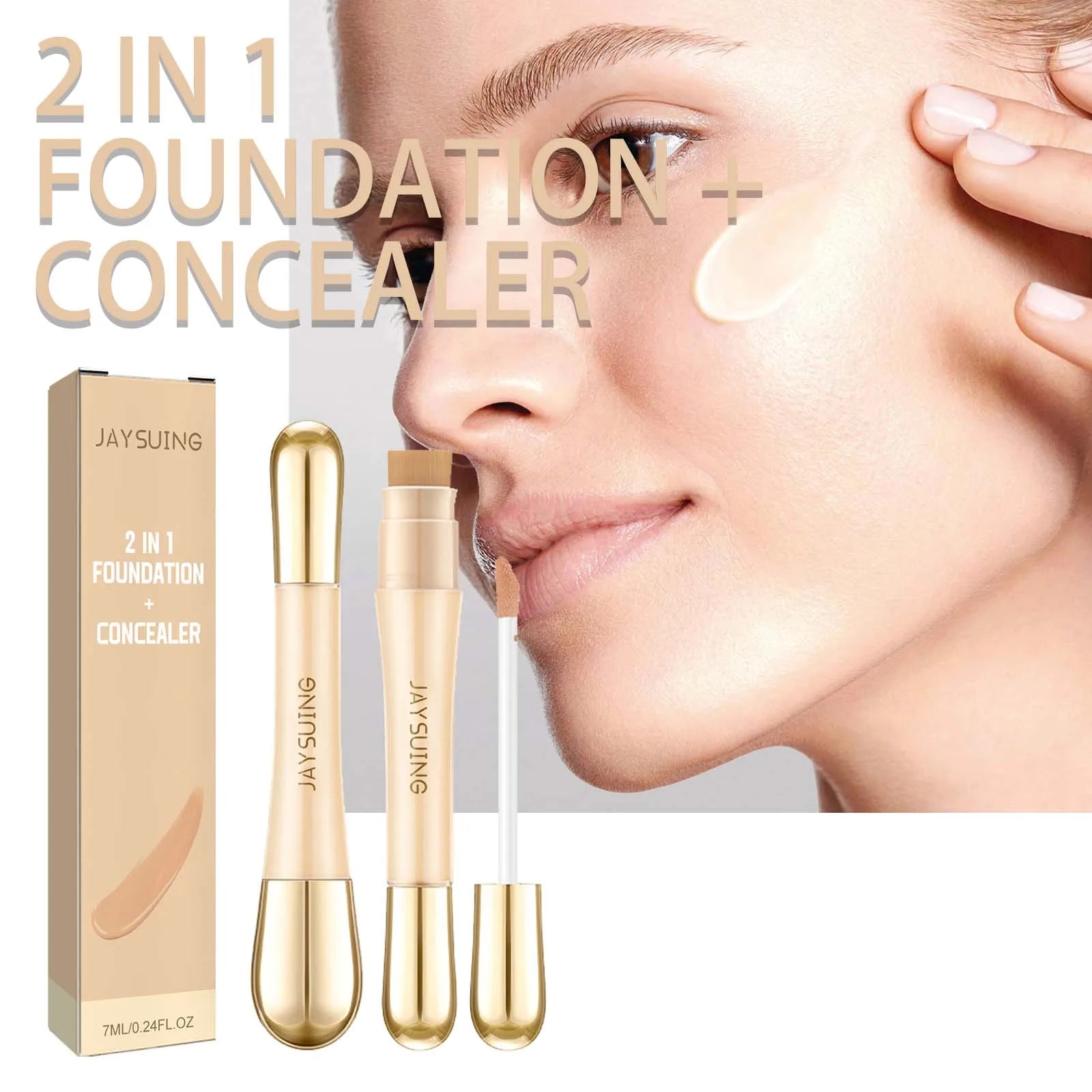 Jaysuing Double Head Concealer – Full Coverage, Long Lasting Face Concealer Zpaxo