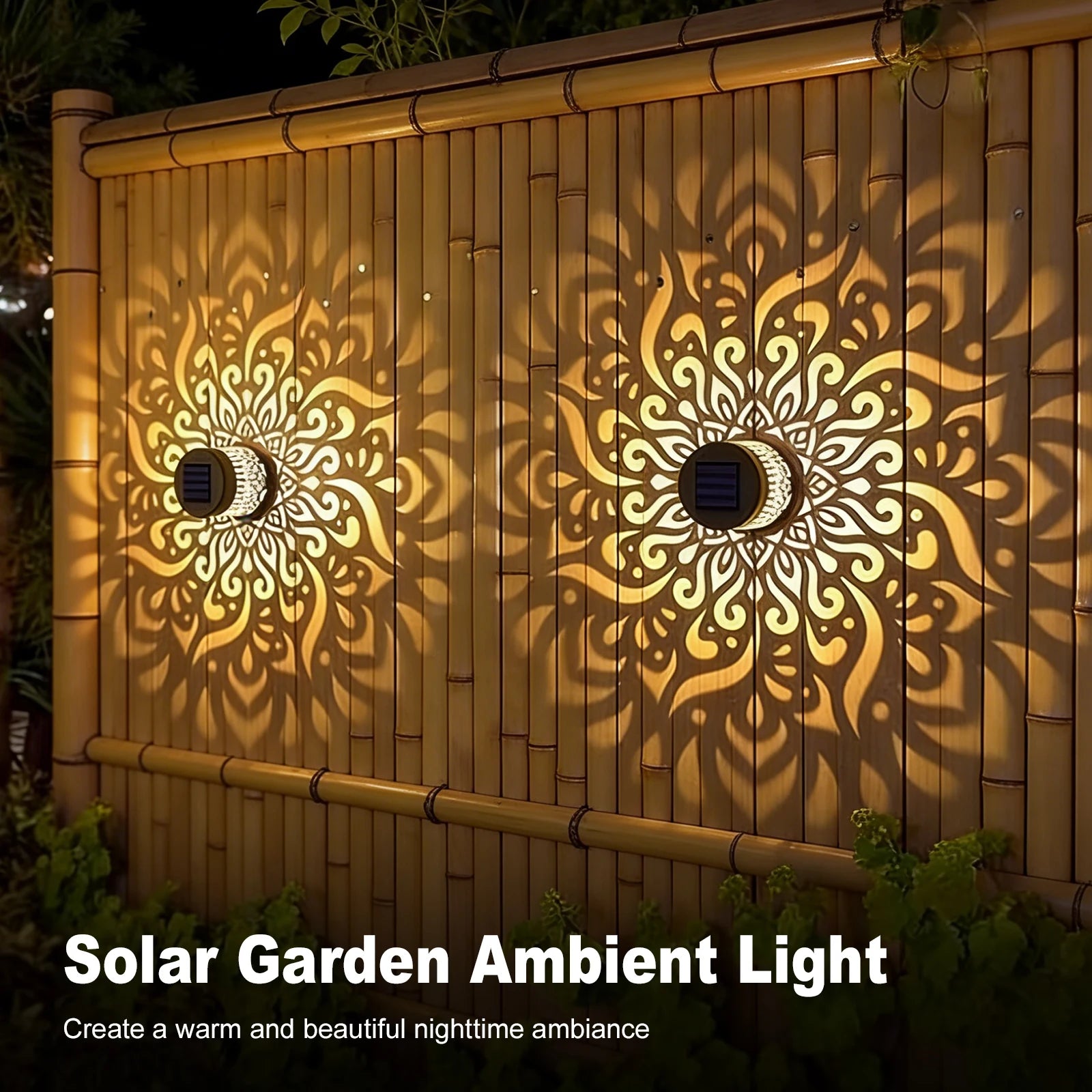 1 2 Solar-powered Datura Lantern Light Wall Lamp Outdoor Garden Patio