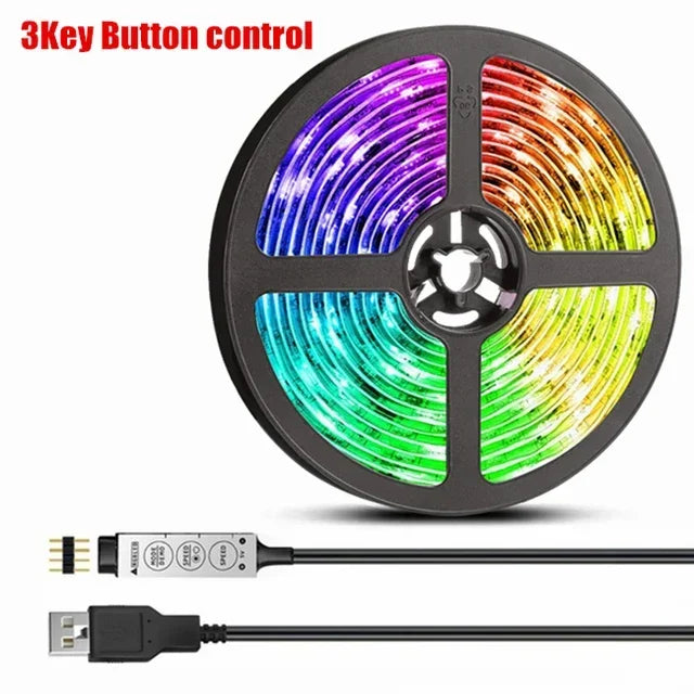 RGB Led Strip Lights USB 5V Music Sync 5050 Lexible Lamp Tape TV