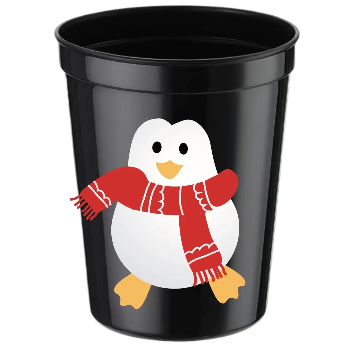 16 oz Reusable Christmas Plastic Party Cups – Stadium Style Reusable Party Cups Zpaxo Black