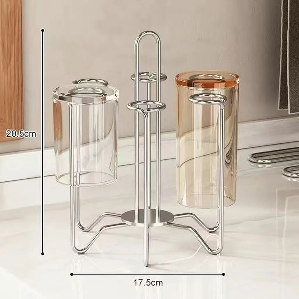 Stainless Steel Cup Drying Rack – Countertop Drainer Organizer