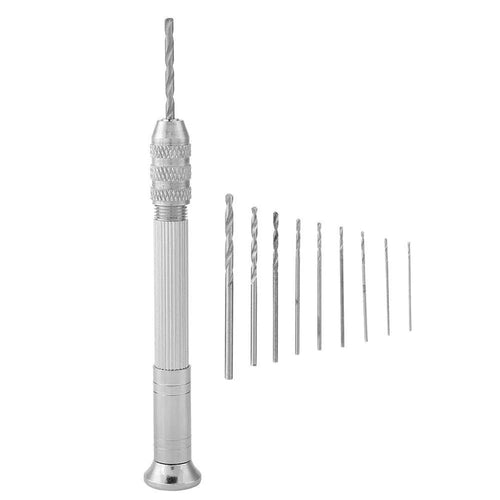 11-Pc Precision Pin Vise Hand Drill Set with 10 Twist Bits Hand Drill Set Zpaxo