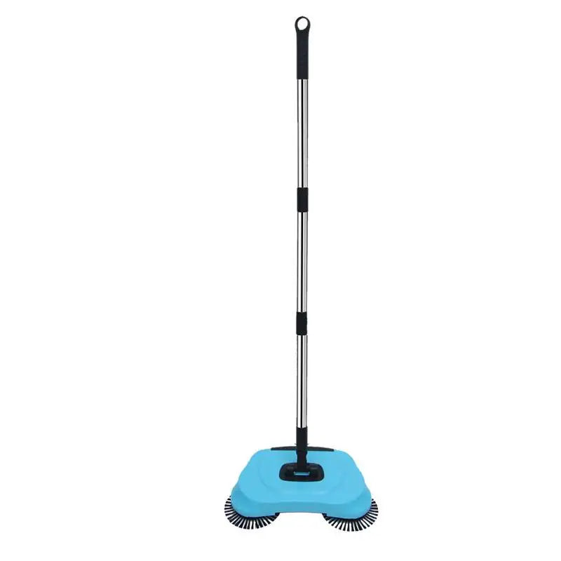 Hand Push Broom, Multifunctional Cleaning Tool Sweep Mop, Long Handle Push Broom with Auto Spiral Deep Clean System Zpaxo blue