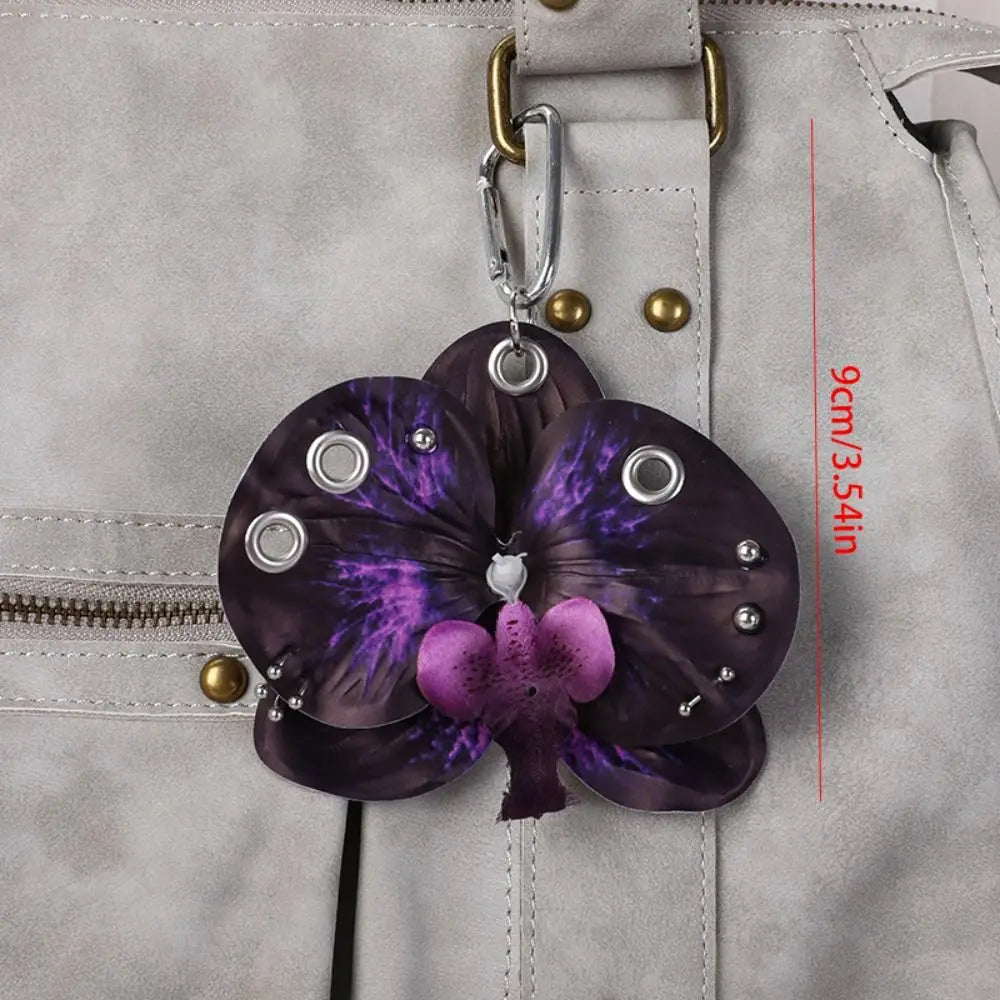 Phone Charms Phalaenopsis Orchid Keychain Keychains Keyring Imitation Flower Pendant Fashion Cloth Bag Pendant Couple Kids Zpaxo