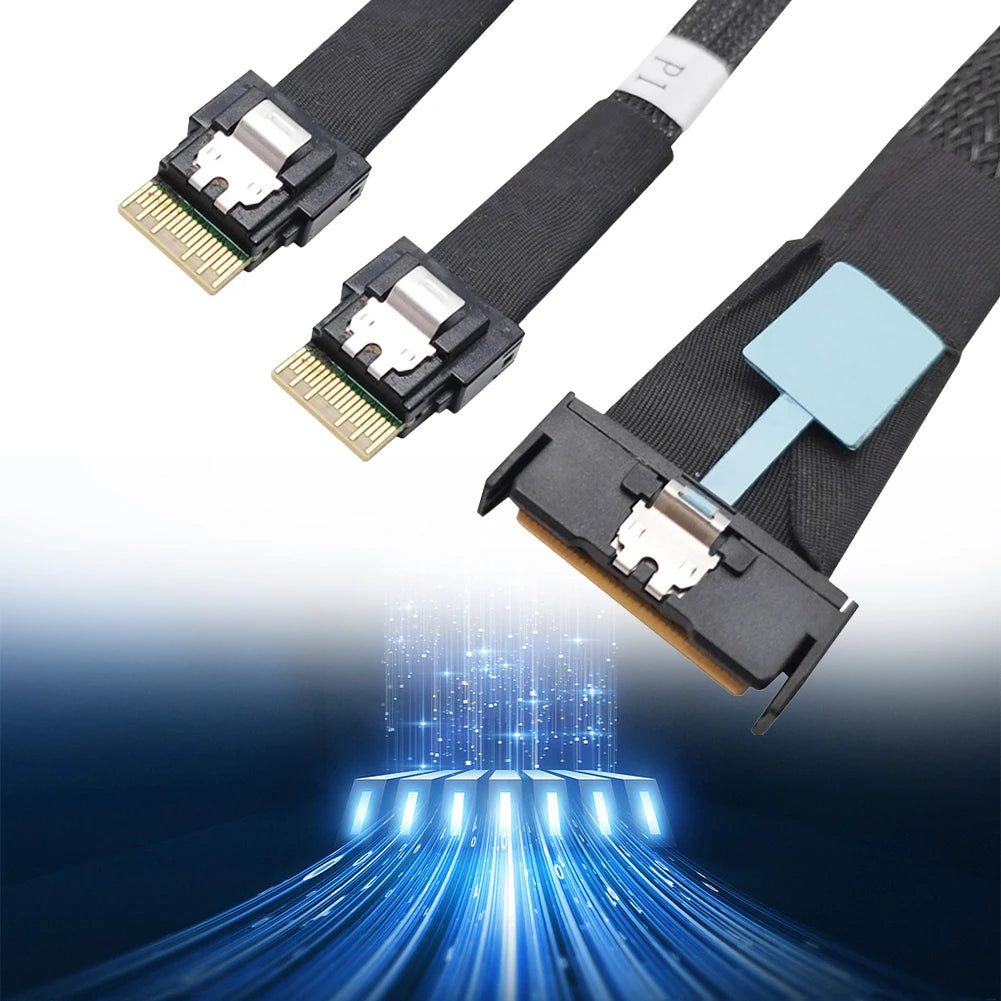 MCIO 8i Slimline SAS Dual SFF-8654 4i Cable PCIE5 0 Server Connection
