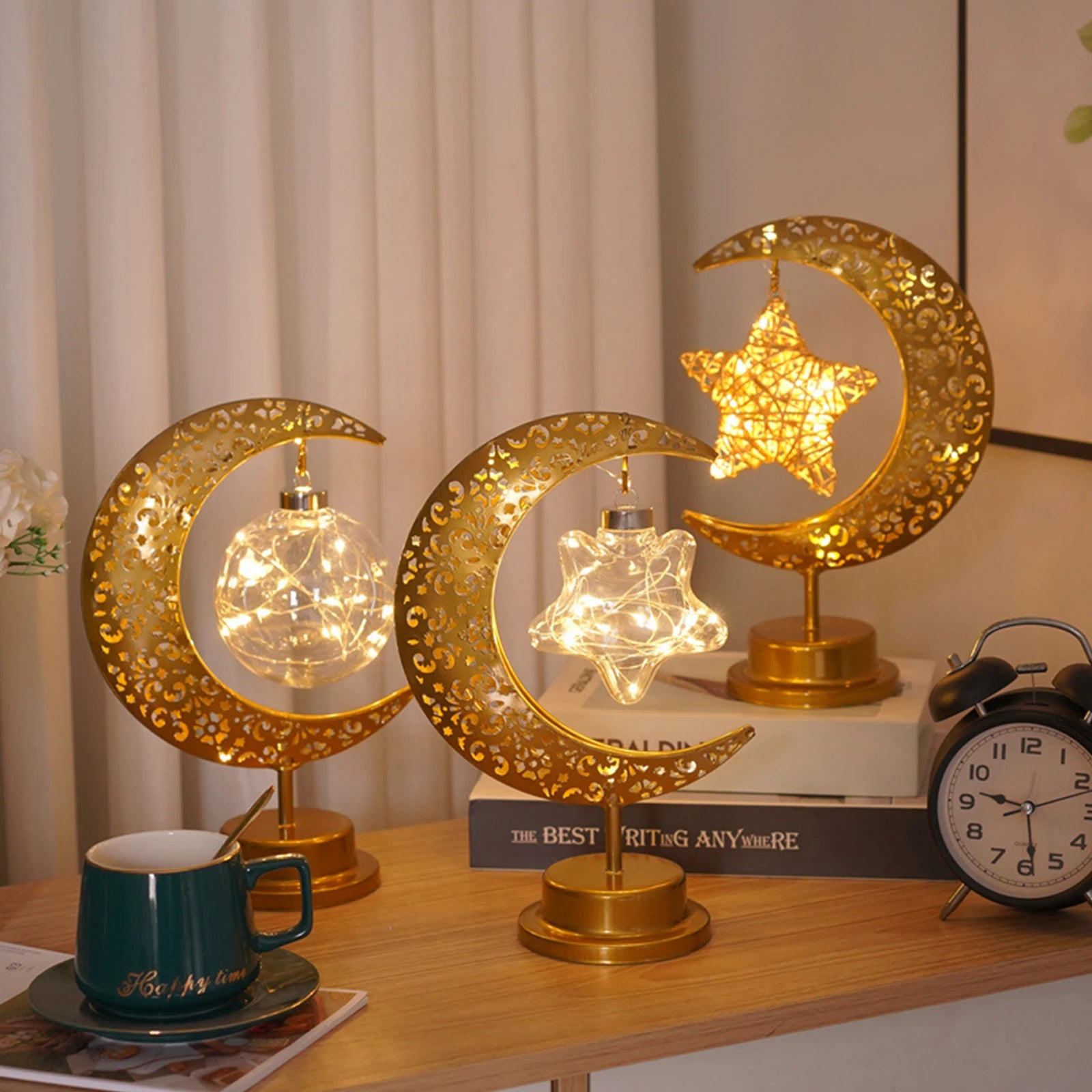 Ramadan Desk Lamp Led Moon Decoration Home Metal Kareem Light Eid