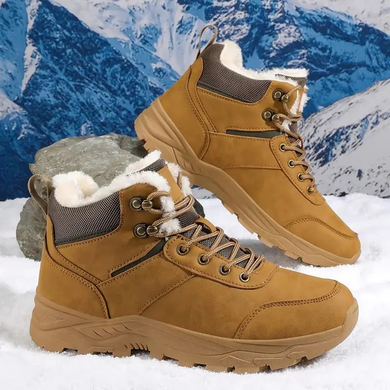 Men Boots Winter Slippers Warm Shoes Waterproof Non-slip Plush