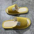Men's Linen Slippers Breathable Open-toe Non-slip House Shoes