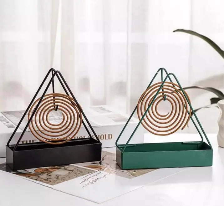Metal Mosquito Coil Holder & Incense Burner with Ash Tray