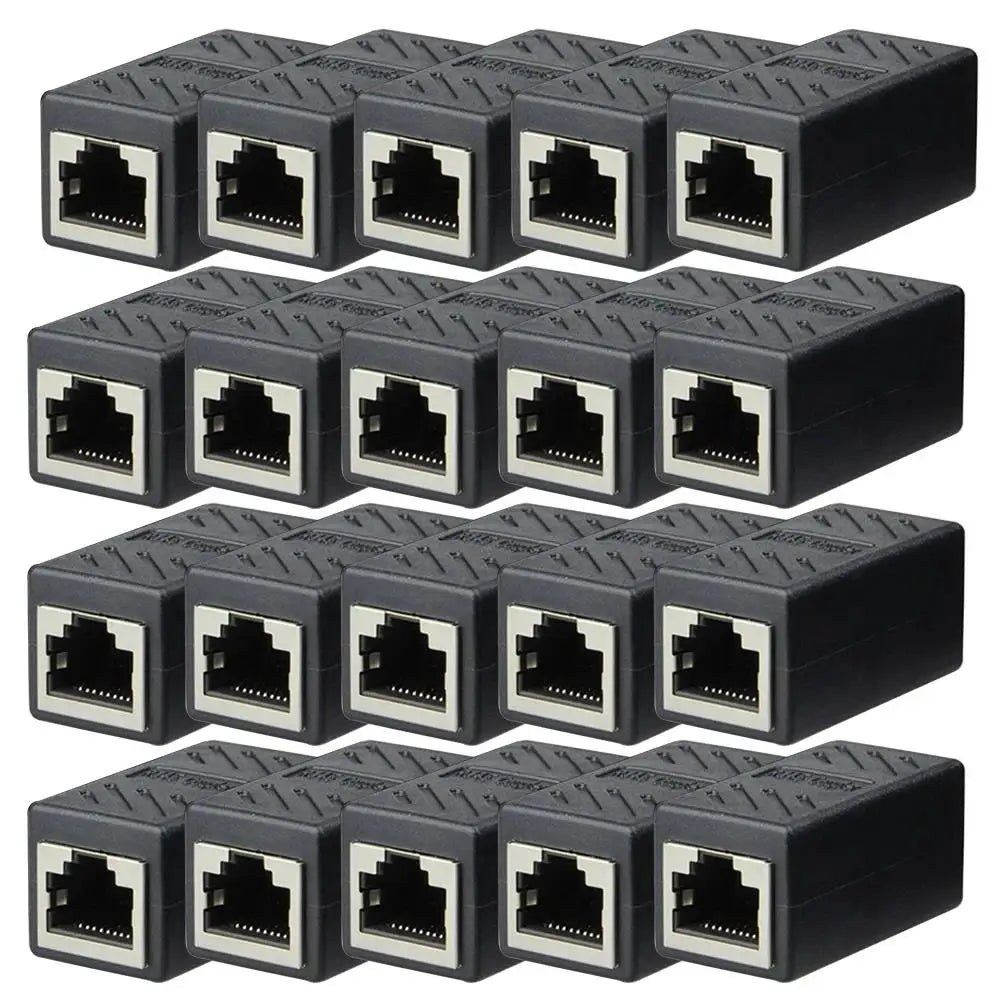 20pcs RJ45 Coupler Extender Connector Cat5 Cat6 Ethernet Coupler Female To Female RJ45 Extender Adapter Ethernet Cable Extender Zpaxo