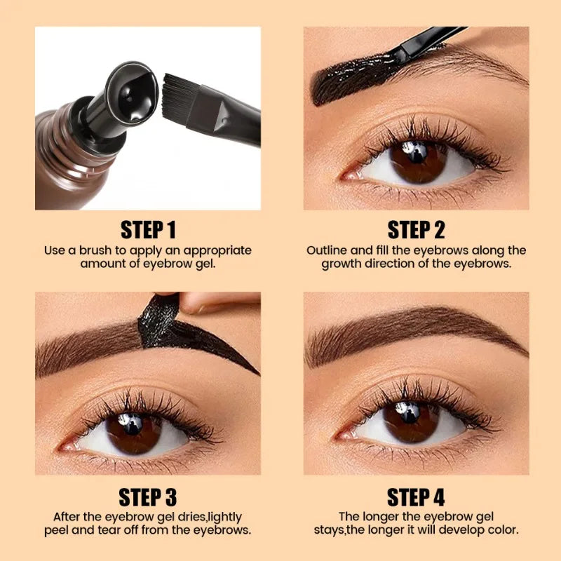5-color Tear-off Eyebrow Gel Brush Combined Long-lasting Intense