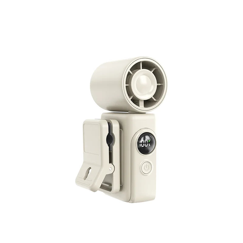 Portable Mini Clip Fan 3000mAh USB Rechargeable Handheld Outdoor Zpaxo WHITE