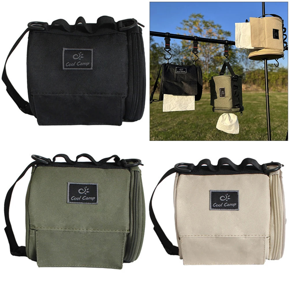Outdoor Camping Tissue Case with Hook Hanging Napkin Holder Toilet Paper Storage Box for Picnic Hiking Camping Zpaxo