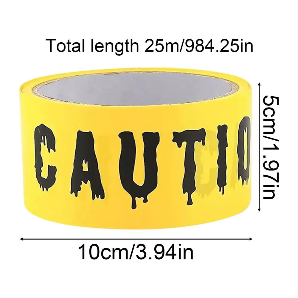 Halloween Tape Yellow Warning Scary Party Decorations Safety Scene Caution Tape Roll Party Props for Outdoor Door Window Zpaxo 25m China Mainland