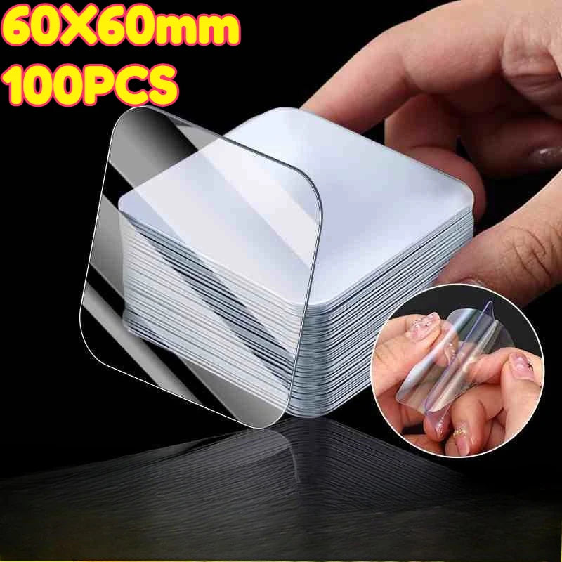 Super Strong Double-sided Tape Organize Wall Tools for Bedroom Wall Decor Waterproof Adhesive Wall StickersMounting Tape ForHome Zpaxo 60x60mm100PCS