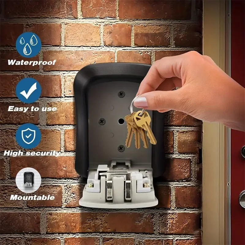 Key Safe Wall Mount No-battery Combination Lock Box Metal Plastic