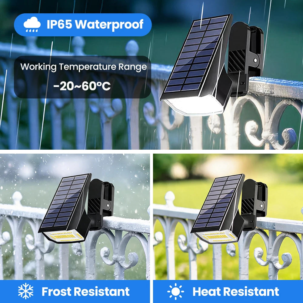 Clip On Outdoor Solar Spot Lights With 3 Lighting Modes IP65 Waterproof Clip On Railing Solar Light For Garden Patio Yard Zpaxo