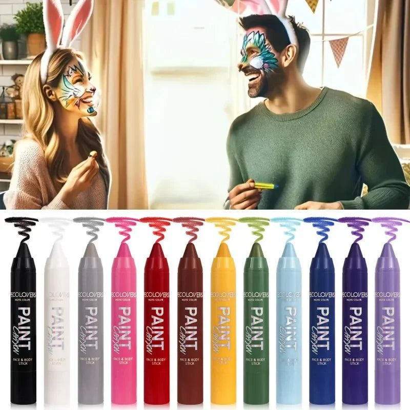1PC Face and Body Paint Sticks - Sweatproof, Long-lasting, Matte Finish, Multi-color Suitable for Parties Zpaxo