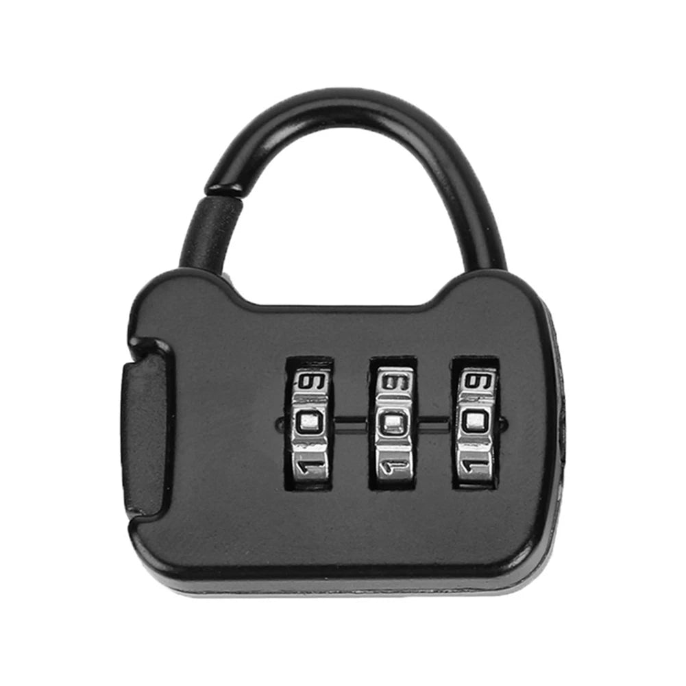 Zinc Alloy 3 Digit Code Combination Password Lock Portable Travel Zpaxo black