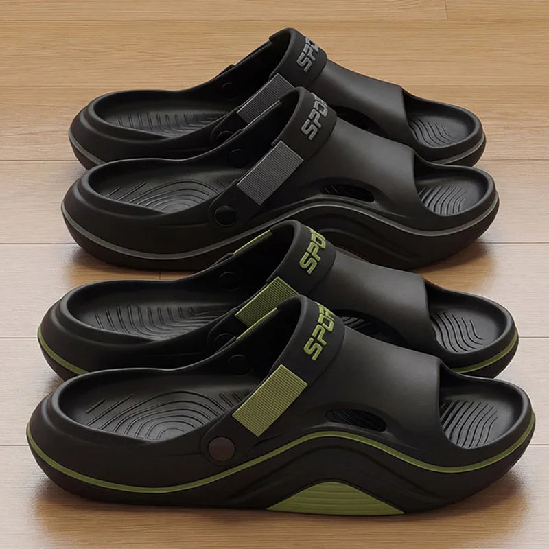 Men's Outdoor Slippers Summer Thick Soft Platform Slide Beach Sandals