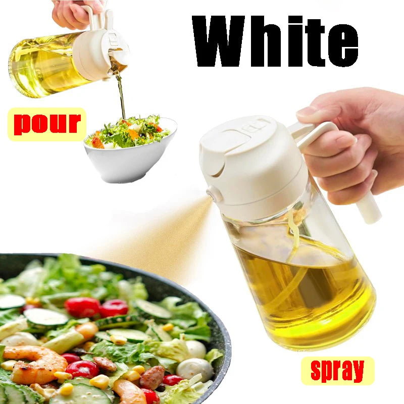 Glass Oil Spray Sprayer for Cooking Olive Spray Spray Oil Polisher Mister for Salad BBQ Kitchen Baking Empty Vinegar Bottle Zpaxo Glass-White-500ml