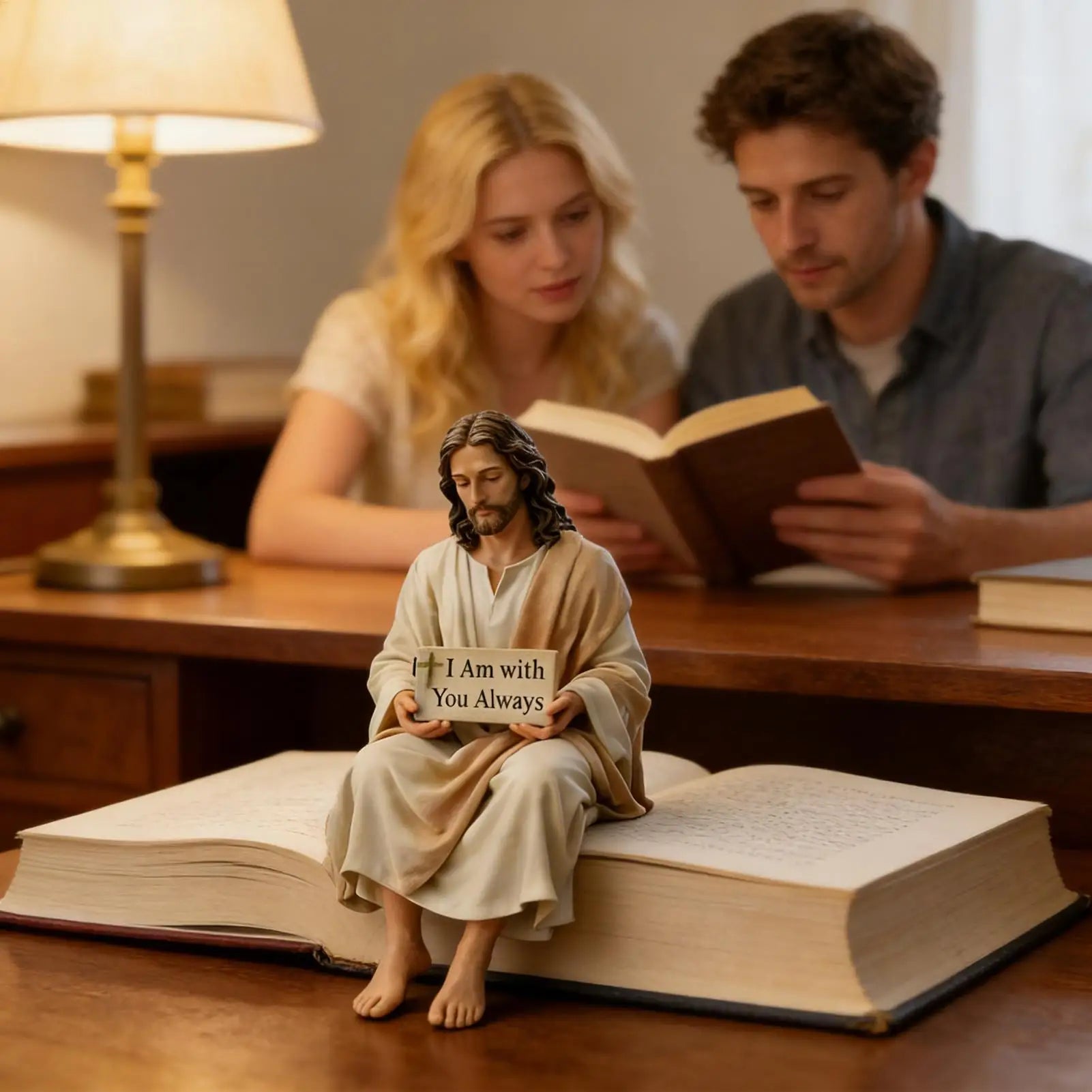 Resin Jesus Figurine Hand Painted Religious Inspirational Statue